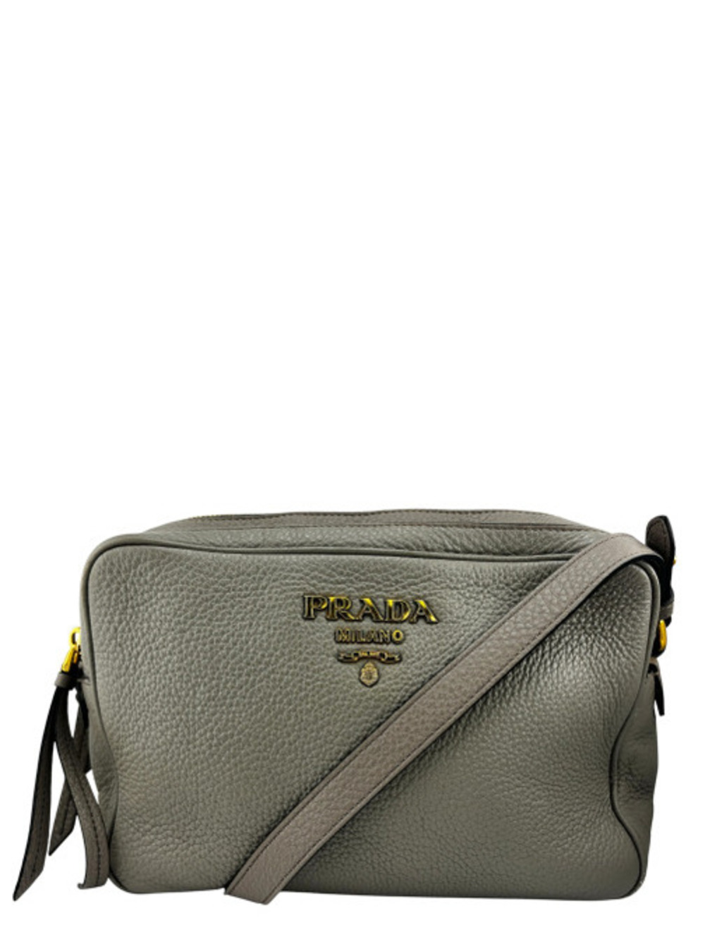 Prada Vitello Phenix Camera Bag in Argilla Gray